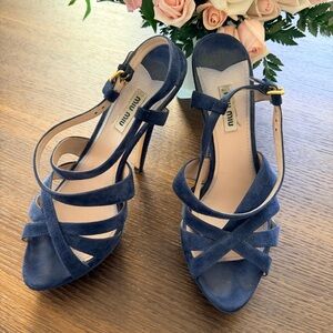Miu Miu Navy Strappy Heels